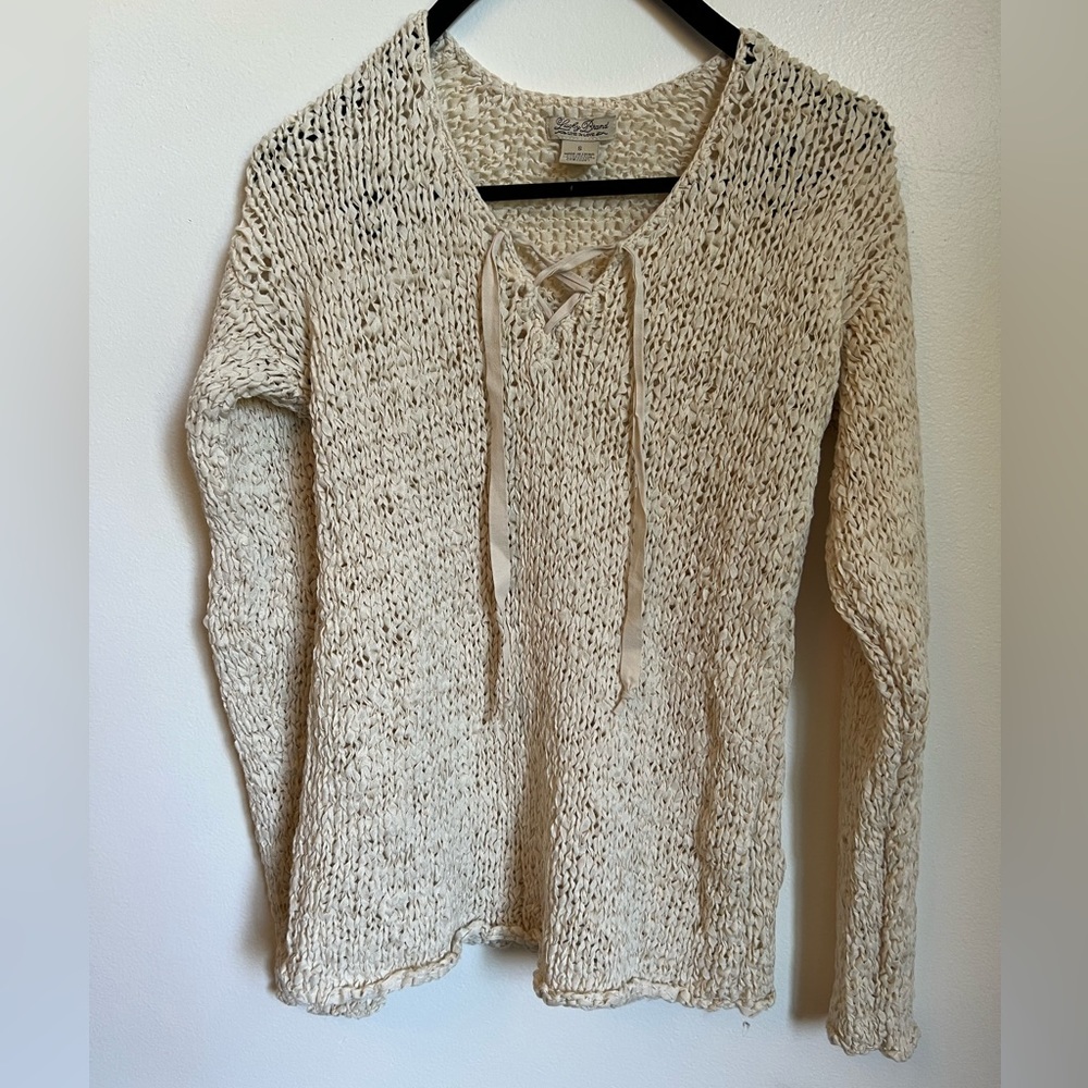 Lucky brand cream ribbon sweater.